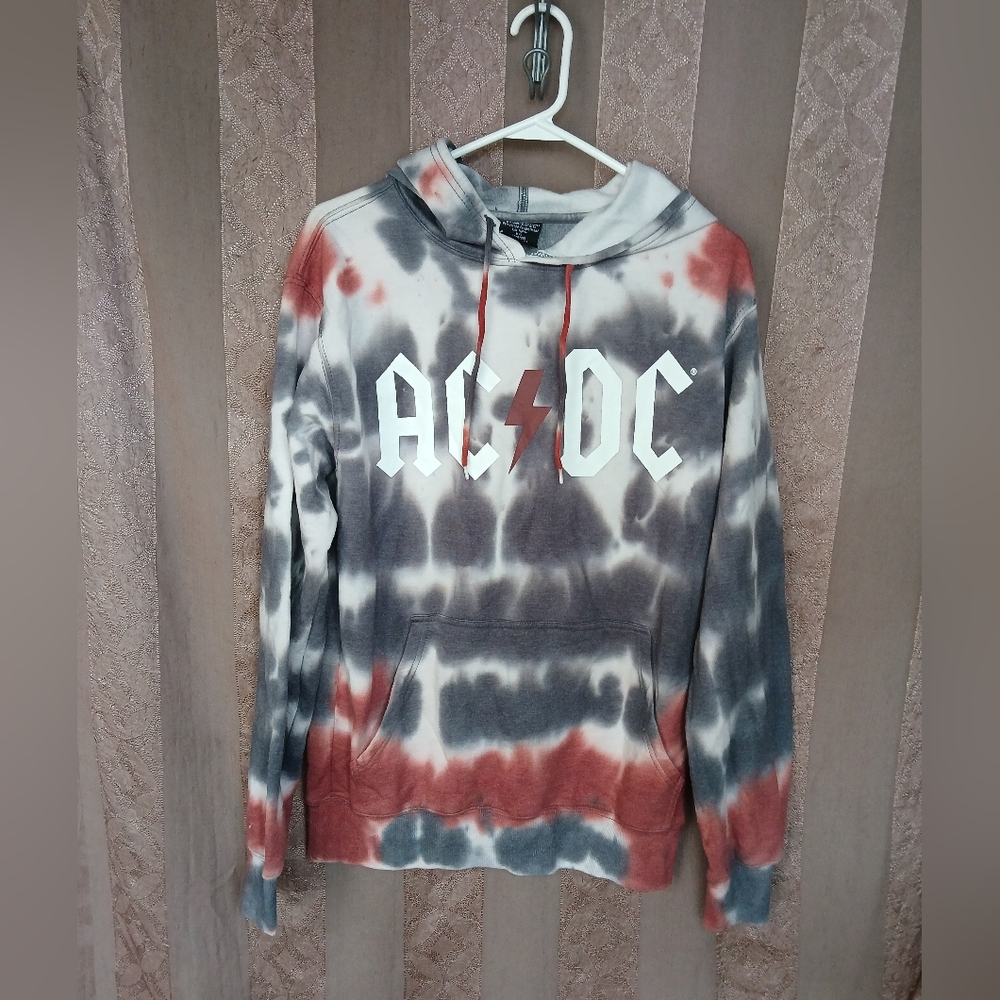 💎 AC/DC Men's Graphic Pullover Hoodie Tie Dye NWOT Printed #0301